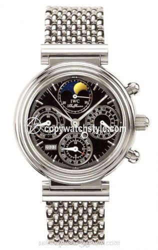 IWC Da Vinci Perpetual Stainless Steel / Black / French / Bracelet IW3750-35