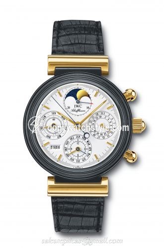 IWC Da Vinci Perpetual Black Ceramic / Yellow Gold / White / Italian IW3755-02 IWC Da Vinci Perpetual Black Ceramic / Yellow Gold / White / Italian IW3755-02