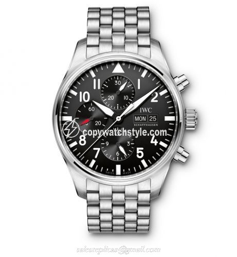 IWC Pilot's Watch Chronograph Stainless Steel / Black / Bracelet IW3777-10 IWC Pilot's Watch Chronograph Stainless Steel / Black / Bracelet IW3777-10