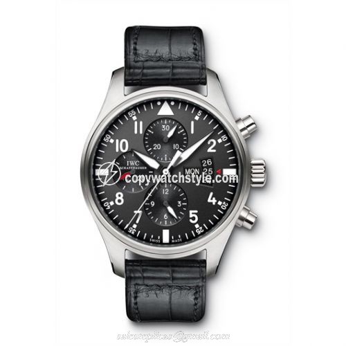 IWC Pilot's Watch Chronograph Stainless Steel / Black / Strap IW3777-01 IWC Pilot's Watch Chronograph Stainless Steel / Black / Strap IW3777-01