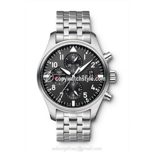 IWC Pilot's Watch Chronograph Stainless Steel / Black / Bracelet IW3777-04 IWC Pilot's Watch Chronograph Stainless Steel / Black / Bracelet IW3777-04