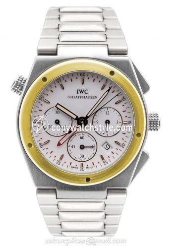 IWC Ingenieur Mecaquartz Chronograph Alarm Stainless Steel / Yellow Gold / White / Bracelet IW3805-04 IWC Ingenieur Mecaquartz Chronograph Alarm Stainless Steel / Yellow Gold / White / Bracelet IW3805-04