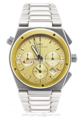 IWC Ingenieur Mecaquartz Chronograph Alarm Stainless Steel / Yellow Gold / Champagne / Bracelet IW3805-05 IWC Ingenieur Mecaquartz Chronograph Alarm Stainless Steel / Yellow Gold / Champagne / Bracelet IW3805-05