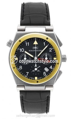 IWC Ingenieur Mecaquartz Chronograph Alarm Stainless Steel / Yellow Gold / Black / Strap IW3815-02 IWC Ingenieur Mecaquartz Chronograph Alarm Stainless Steel / Yellow Gold / Black / Strap IW3815-02