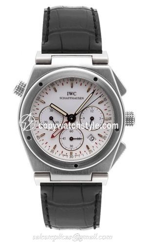 IWC Ingenieur Mecaquartz Chronograph Alarm Stainless Steel / White / Strap IW3815-03 IWC Ingenieur Mecaquartz Chronograph Alarm Stainless Steel / White / Strap IW3815-03