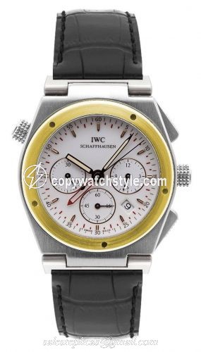 IWC Ingenieur Mecaquartz Chronograph Alarm Stainless Steel / Yellow Gold / White / Strap IW3815-04 IWC Ingenieur Mecaquartz Chronograph Alarm Stainless Steel / Yellow Gold / White / Strap IW3815-04