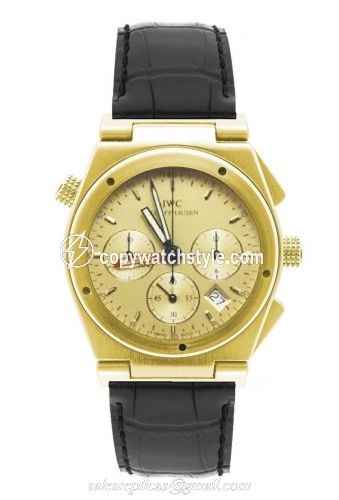 IWC Ingenieur Mecaquartz Chronograph Alarm Yellow Gold / Champagne / Strap IW3815-08 IWC Ingenieur Mecaquartz Chronograph Alarm Yellow Gold / Champagne / Strap IW3815-08