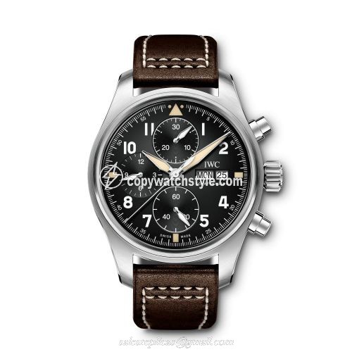 IWC Pilot's Watch Chronograph Spitfire Stainless Steel / Black / Calf IW3879-03 IWC Pilot's Watch Chronograph Spitfire Stainless Steel / Black / Calf IW3879-03