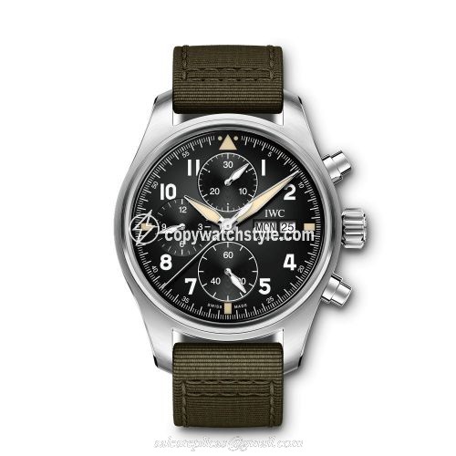 IWC Pilot's Watch Chronograph Spitfire Stainless Steel / Black / Textile IW3879-01 IWC Pilot's Watch Chronograph Spitfire Stainless Steel / Black / Textile IW3879-01