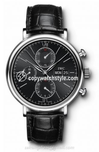 IWC Portofino Chronograph Stainless Steel / Black IW3910-02 IWC Portofino Chronograph Stainless Steel / Black IW3910-02