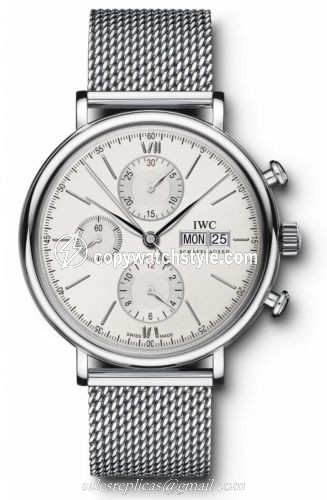 IWC Portofino Chronograph Stainless Steel / Silver / Mesh IW3910-05 IWC Portofino Chronograph Stainless Steel / Silver / Mesh IW3910-05