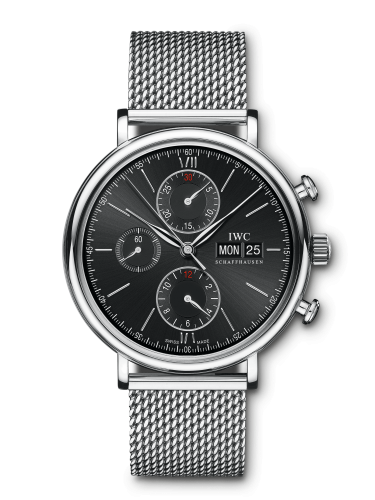 IWC Portofino Chronograph Stainless Steel / Black / Milanese IW3910-30 IWC Portofino Chronograph Stainless Steel / Black / Milanese IW3910-30