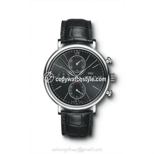 IWC Portofino Chronograph Stainless Steel / Black IW3910-08 IWC Portofino Chronograph Stainless Steel / Black IW3910-08