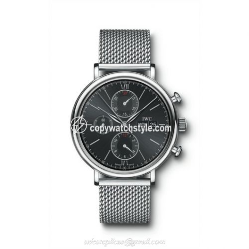 IWC Portofino Chronograph Stainless Steel / Black / Milanese IW3910-10 IWC Portofino Chronograph Stainless Steel / Black / Milanese IW3910-10