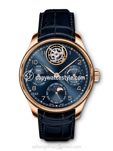 IWC Portuguese Perpetual Calendar Tourbillon Armor Gold / Blue IW394005