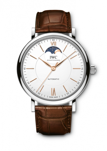 IWC Portofino Automatic Moonphase Stainless Steel / Silver / Alligator IW4594-01 IWC Portofino Automatic Moonphase Stainless Steel / Silver / Alligator IW4594-01