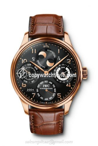 IWC Portuguese Perpetual Calendar 5021 Rose Gold / Black IW5021-01 IWC Portuguese Perpetual Calendar 5021 Rose Gold / Black IW5021-01