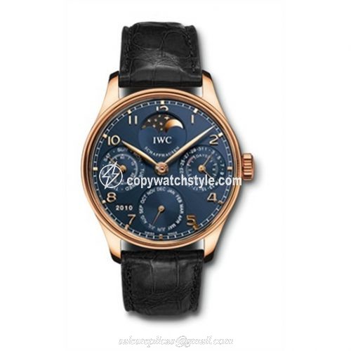 IWC Portuguese Perpetual Calendar 5022 Rose Gold / Blue IW5022-20 IWC Portuguese Perpetual Calendar 5022 Rose Gold / Blue IW5022-20