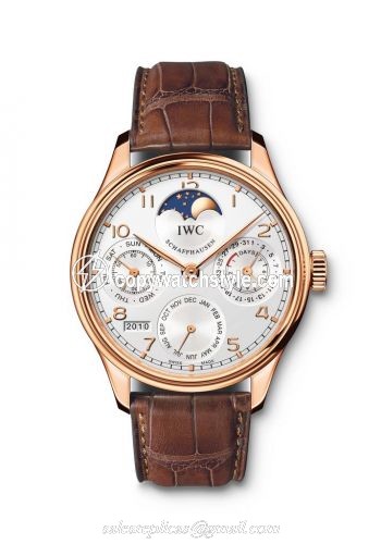 IWC Portugieser Perpetual Calendar 5023 Red Gold / Silver IW5023-02 IWC Portugieser Perpetual Calendar 5023 Red Gold / Silver IW5023-02