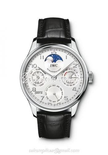 IWC Portugieser Perpetual Calendar 5023 Platinum / Silver IW5023-05 IWC Portugieser Perpetual Calendar 5023 Platinum / Silver IW5023-05