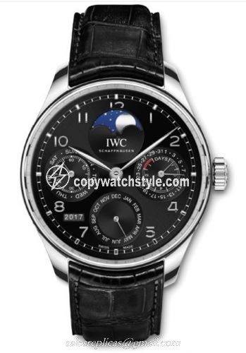 IWC Portugieser Perpetual Calendar Single Moon Platinum / Black IW5033-11 IWC Portugieser Perpetual Calendar Single Moon Platinum / Black IW5033-11