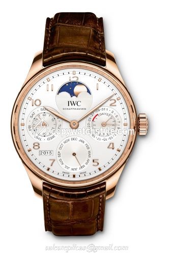 IWC Portugieser Perpetual Calendar Single Moon Red Gold / Silver IW5033-02 IWC Portugieser Perpetual Calendar Single Moon Red Gold / Silver IW5033-02