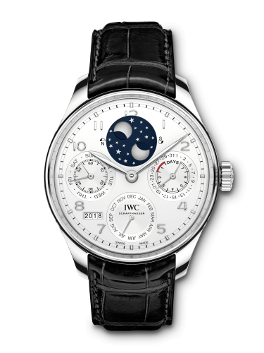 IWC Portugieser Perpetual Calendar Double Moon Platinum / Silver IW5034-06 IWC Portugieser Perpetual Calendar Double Moon Platinum / Silver IW5034-06