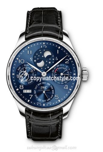 IWC Portugieser Perpetual Calendar Double Moon White Gold / Blue IW5034-01 IWC Portugieser Perpetual Calendar Double Moon White Gold / Blue IW5034-01