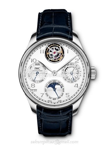 IWC Portuguese Perpetual Calendar Tourbillon Platinum / Silver IW5045-05 IWC Portuguese Perpetual Calendar Tourbillon Platinum / Silver IW5045-05