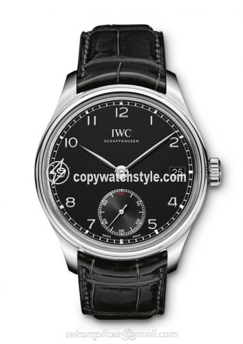 IWC Portuguese Hand-Wound Eight Days Stainless Steel / Black IW5102-02 IWC Portuguese Hand-Wound Eight Days Stainless Steel / Black IW5102-02