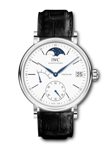 IWC Portofino Hand-Wound Eight Days Moonphase 150 Years Stainless Steel / White IW5164-06 IWC Portofino Hand-Wound Eight Days Moonphase 150 Years Stainless Steel / White IW5164-06