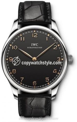IWC Portugieser Hand-Wound Pure Classic Stainless Steel / Black IW5703-02 IWC Portugieser Hand-Wound Pure Classic Stainless Steel / Black IW5703-02