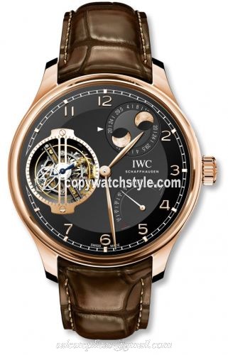 IWC Portugieser Constant-Force Tourbillon Double Moon Red Gold / Black IW5901-07 IWC Portugieser Constant-Force Tourbillon Double Moon Red Gold / Black IW5901-07