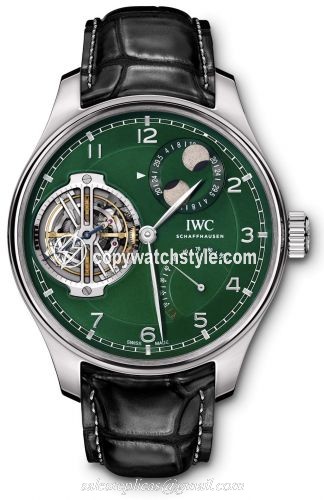 IWC Portugieser Constant-Force Tourbillon Double Moon Platinum / Green IW5901-10 IWC Portugieser Constant-Force Tourbillon Double Moon Platinum / Green IW5901-10