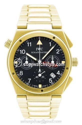 IWC Ingenieur Mecaquartz Chronograph Alarm Yellow Gold / Black / Bracelet IW9515-01 IWC Ingenieur Mecaquartz Chronograph Alarm Yellow Gold / Black / Bracelet IW9515-01