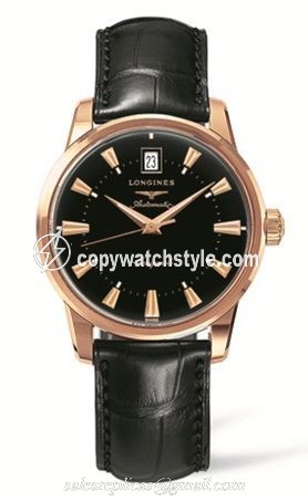 Longines Conquest Heritage Pink Gold Black L1.611.8.52.4 Longines Conquest Heritage Pink Gold Black L1.611.8.52.4