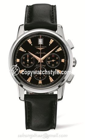 Longines Conquest Heritage Chronograph Black / Calf L1.641.4.52.2