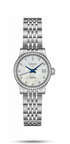 Longines Record 26mm Stainless Steel / Diamond / MOP-Diamond / Bracelet L2.320.0.87.6 Longines Record 26mm Stainless Steel / Diamond / MOP-Diamond / Bracelet L2.320.0.87.6