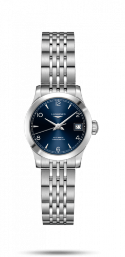 Longines Record 26mm Stainless Steel / Blue Arabic / Bracelet L2.320.4.96.6 Longines Record 26mm Stainless Steel / Blue Arabic / Bracelet L2.320.4.96.6