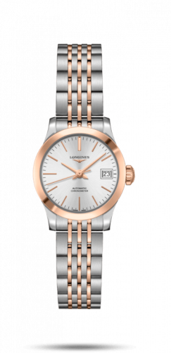 Longines Record 26mm Stainless Steel / Pink Gold / Silver / Bracelet L2.320.5.72.7 Longines Record 26mm Stainless Steel / Pink Gold / Silver / Bracelet L2.320.5.72.7