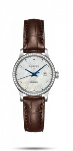 Longines Record 30mm Stainless Steel / Diamond / MOP-Diamond / Bracelet L2.321.0.87.2 Longines Record 30mm Stainless Steel / Diamond / MOP-Diamond / Bracelet L2.321.0.87.2