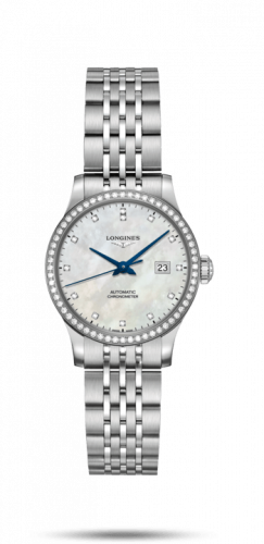 Longines Record 30mm Stainless Steel / Diamond / MOP-Diamond / Bracelet L2.321.0.87.6 Longines Record 30mm Stainless Steel / Diamond / MOP-Diamond / Bracelet L2.321.0.87.6