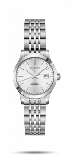 Longines Record 30mm Stainless Steel / Silver / Bracelet L2.321.4.72.6 Longines Record 30mm Stainless Steel / Silver / Bracelet L2.321.4.72.6