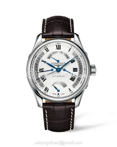 Longines Master Collection 44 Retrograde Power Reserve Stainless Steel / Silver-Roman / Alligator XL L2.716.4.71.5 Longines Master Collection 44 Retrograde Power Reserve Stainless Steel / Silver-Roman / Alligator XL L2.716.4.71.5