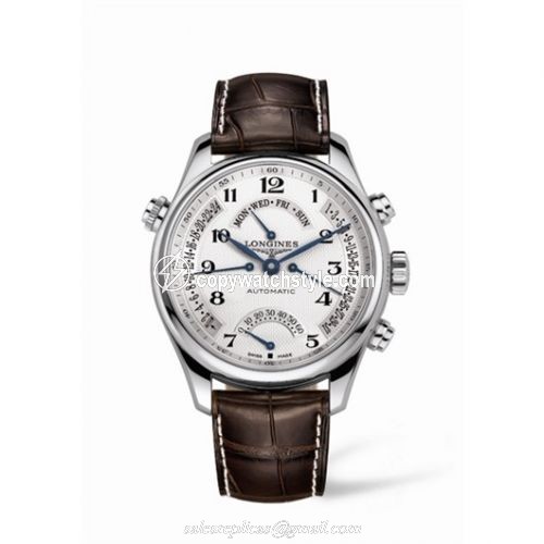 Longines Master Collection 44 Retrograde Stainless Steel / Silver-Arabic / Alligator XL L2.717.4.78.3 Longines Master Collection 44 Retrograde Stainless Steel / Silver-Arabic / Alligator XL L2.717.4.78.3