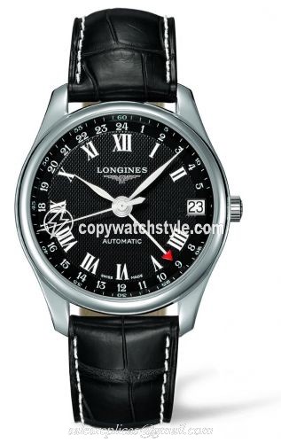 Longines Master Collection 42 24h Stainless Steel / Black-Roman / Alligator L2.718.4.50.7 Longines Master Collection 42 24h Stainless Steel / Black-Roman / Alligator L2.718.4.50.7