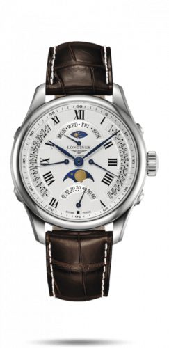 Longines Master Collection 41 Retrograde Moonphase Stainless Steel / Silver-Roman / Alligator L2.738.4.71.3 Longines Master Collection 41 Retrograde Moonphase Stainless Steel / Silver-Roman / Alligator L2.738.4.71.3