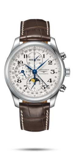 Longines Master Collection 42 Chronograph Calendar Stainless Steel / Silver-Arabic / Alligator XL L2.773.4.78.5 Longines Master Collection 42 Chronograph Calendar Stainless Steel / Silver-Arabic / Alligator XL L2.773.4.78.5