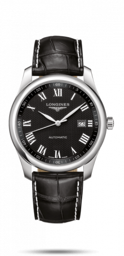 Longines Master Collection 40 Date Stainless Steel / Black-Roman / Alligator XL L2.793.4.51.8 Longines Master Collection 40 Date Stainless Steel / Black-Roman / Alligator XL L2.793.4.51.8
