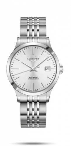 Longines Record 38.5mm Stainless Steel / Silver / Bracelet L2.820.4.72.6
